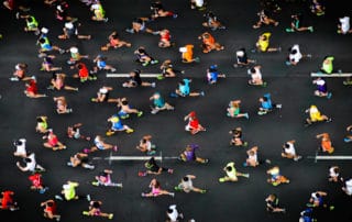 overhead shot of marathon