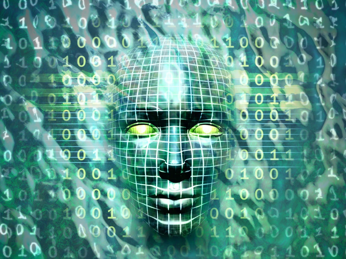 abstract artificial intelligence on green background