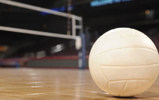 Volleyball on Wood Floor