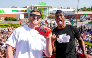 Logan Paul and KSI launching new Prime Hydration energy drink in the UK in front of massive crowd