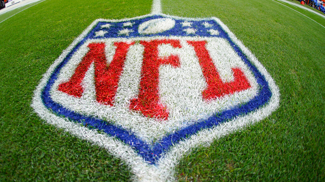 nfl logo on football field